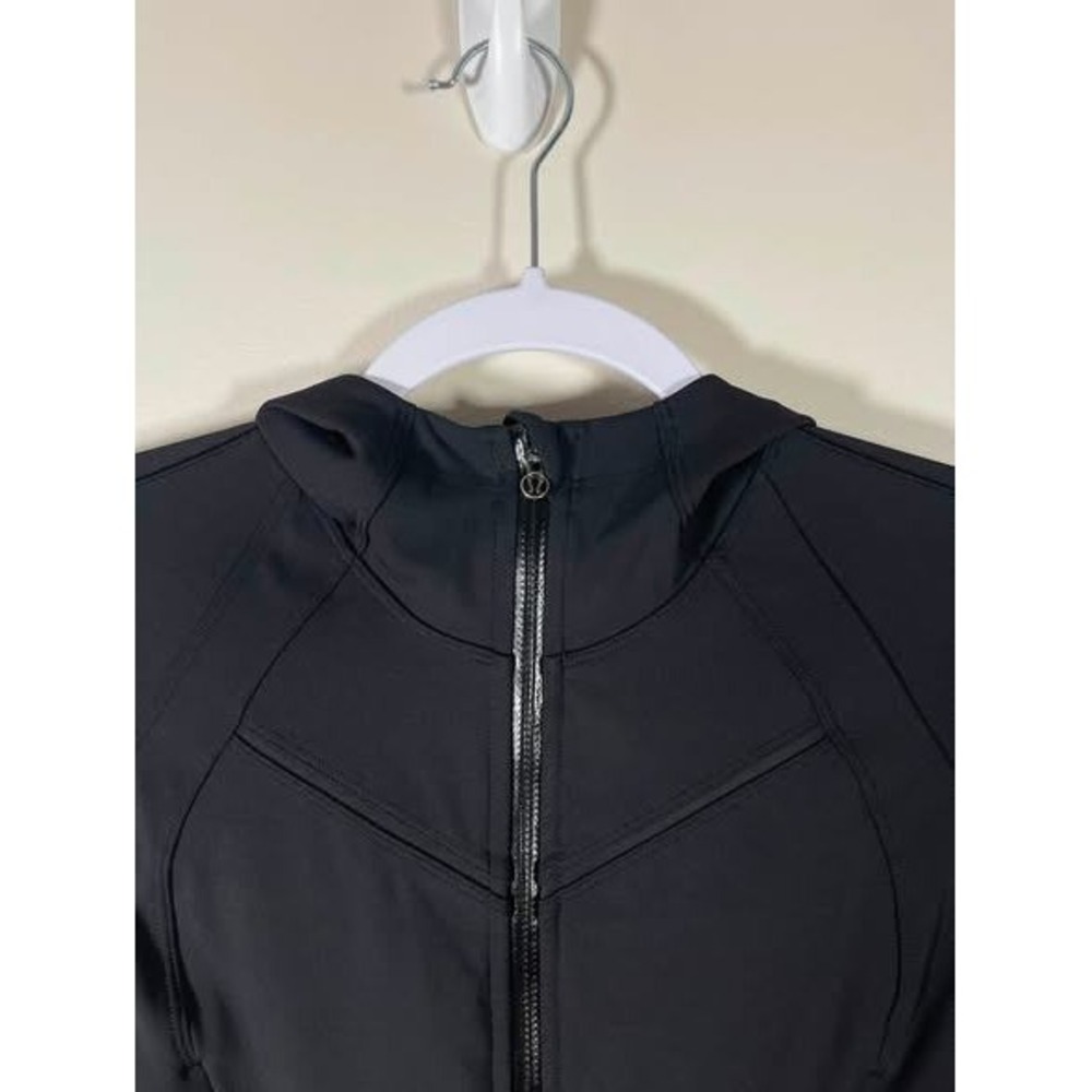 Lululemon Define Fitted Jacket Black Heathered Gray Full Zip Hood Thumbholes 4 - Picture 2 of 8